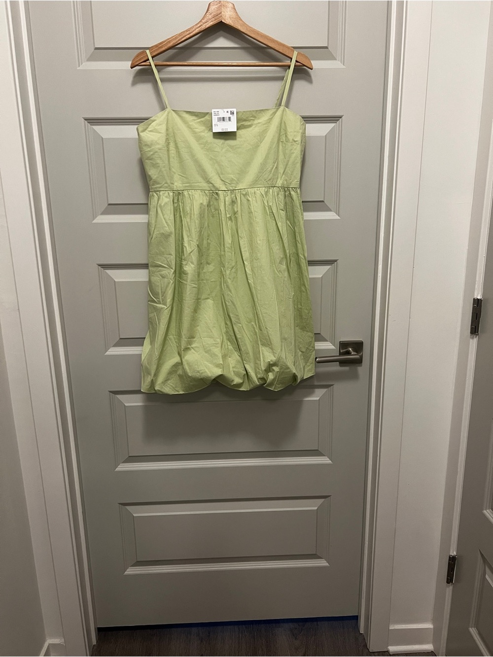 American Apparel Light Green Bubble-Hem Spaghetti Strap Top